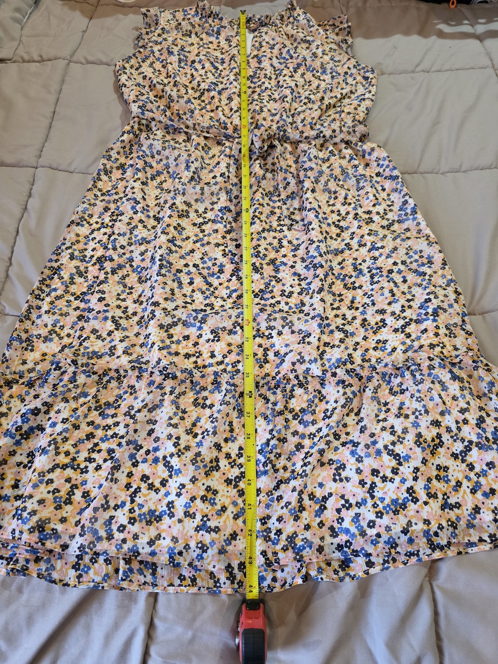 Ann Taylor Factory White Midi Dress with Floral Print Size L - Picture 10 of 14